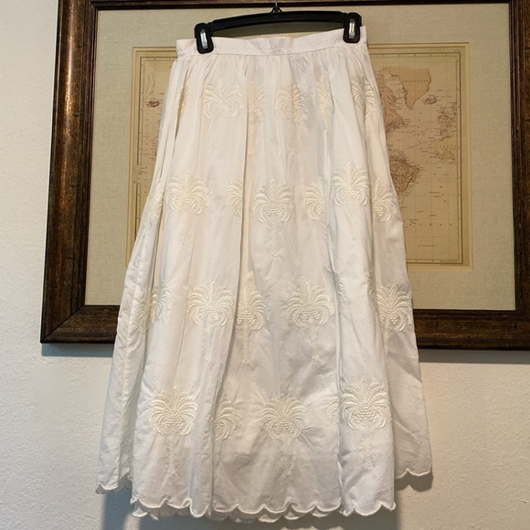 ๐ AGUA by AGUA BENDITA Curcuma Embroidered Cotton Skirt Pineapple Embroidery M - Picture 5 of 9